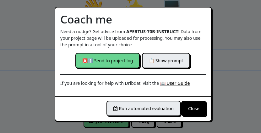 Screenshot of AI advisor