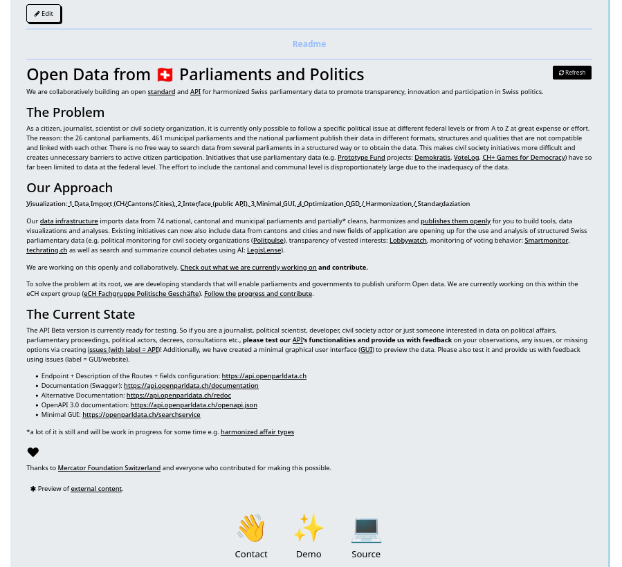 Screenshot of a README