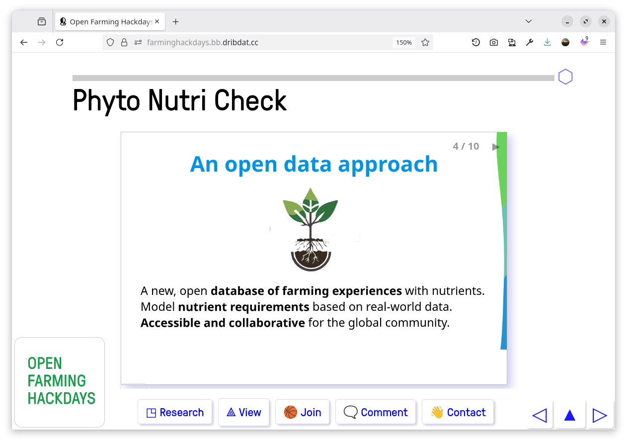 Screenshot of embedded slides